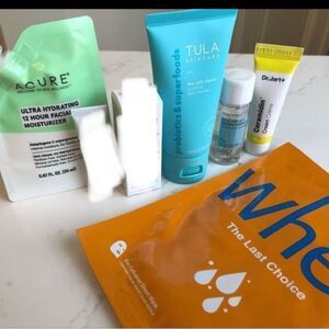 Tula Purifying cleanser, Acure Moisturizer, Dr.Jart+ Ceramidin Cream, EssenceNEW